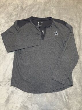 Nike NFL Dallas Cowboys Seasonal Henley Men's L Heathered Charcoal